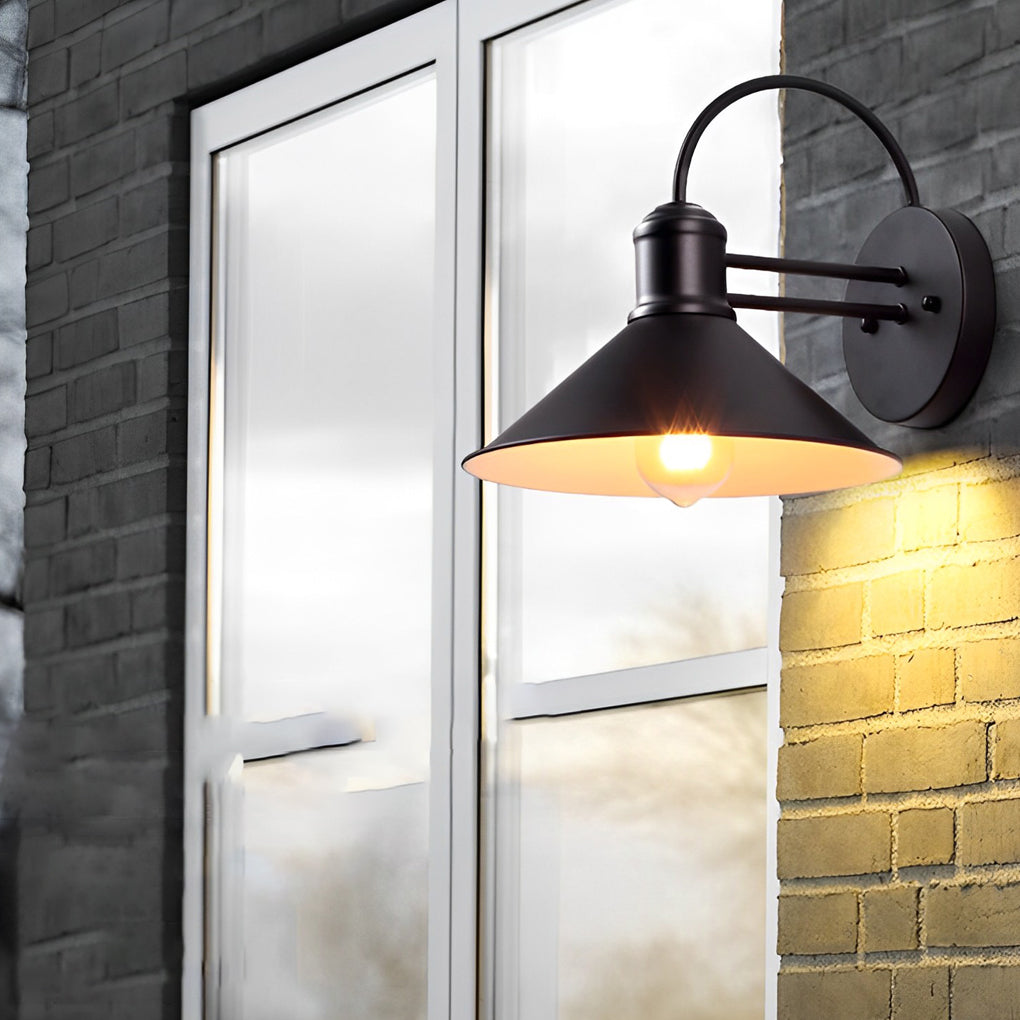 Nerissa Retro Conical Industrial Outdoor Wall Lamp