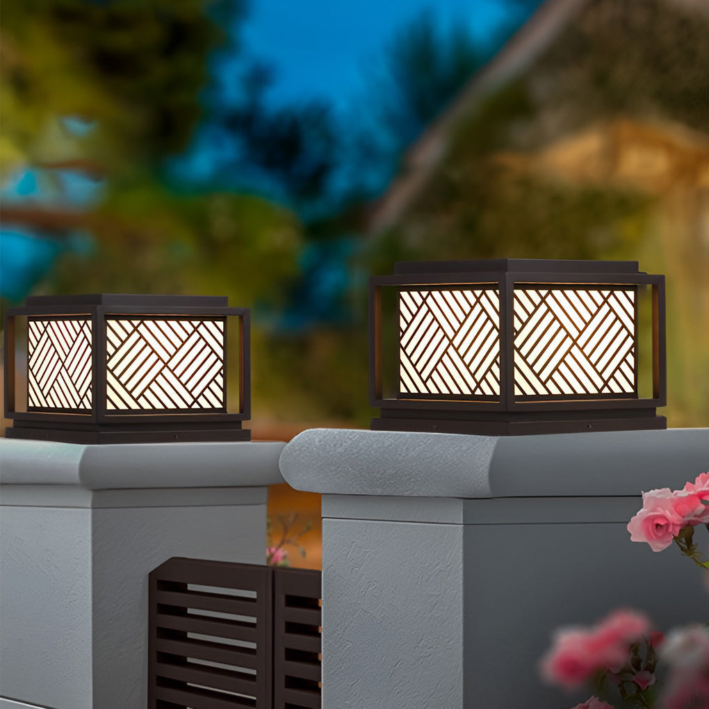 Fourth Square LED Modern Outdoor Caps Pillar Light