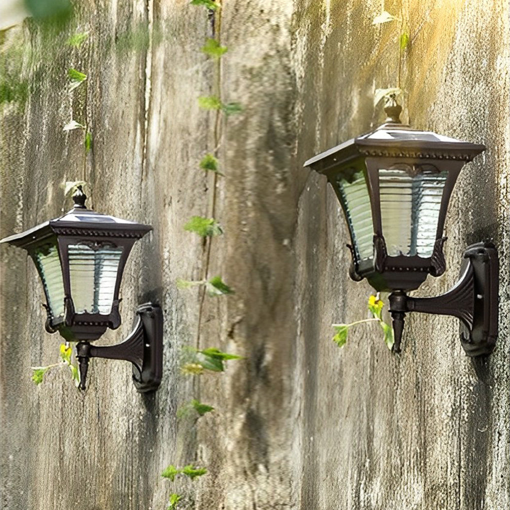 Angelia Vintage Striped LED Retro Glass Outdoor Wall Lights