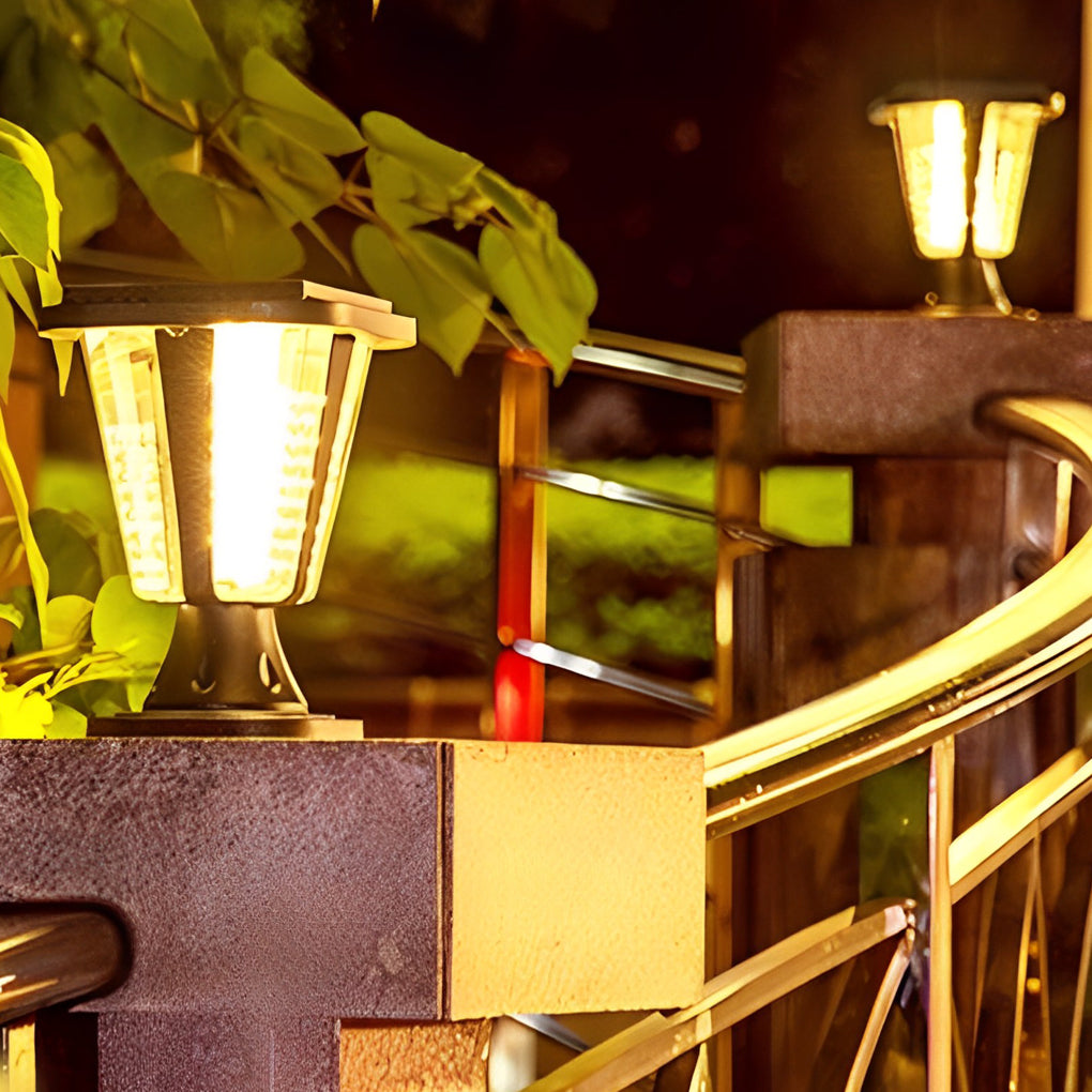 Smll LED Motion Sensor Modern Outdoor Post Caps Lights