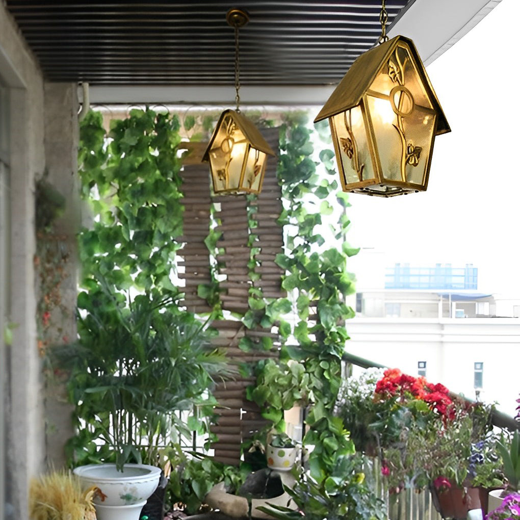 Ambe Creative Cabin American Glass Outdoor Chandelier Lamp