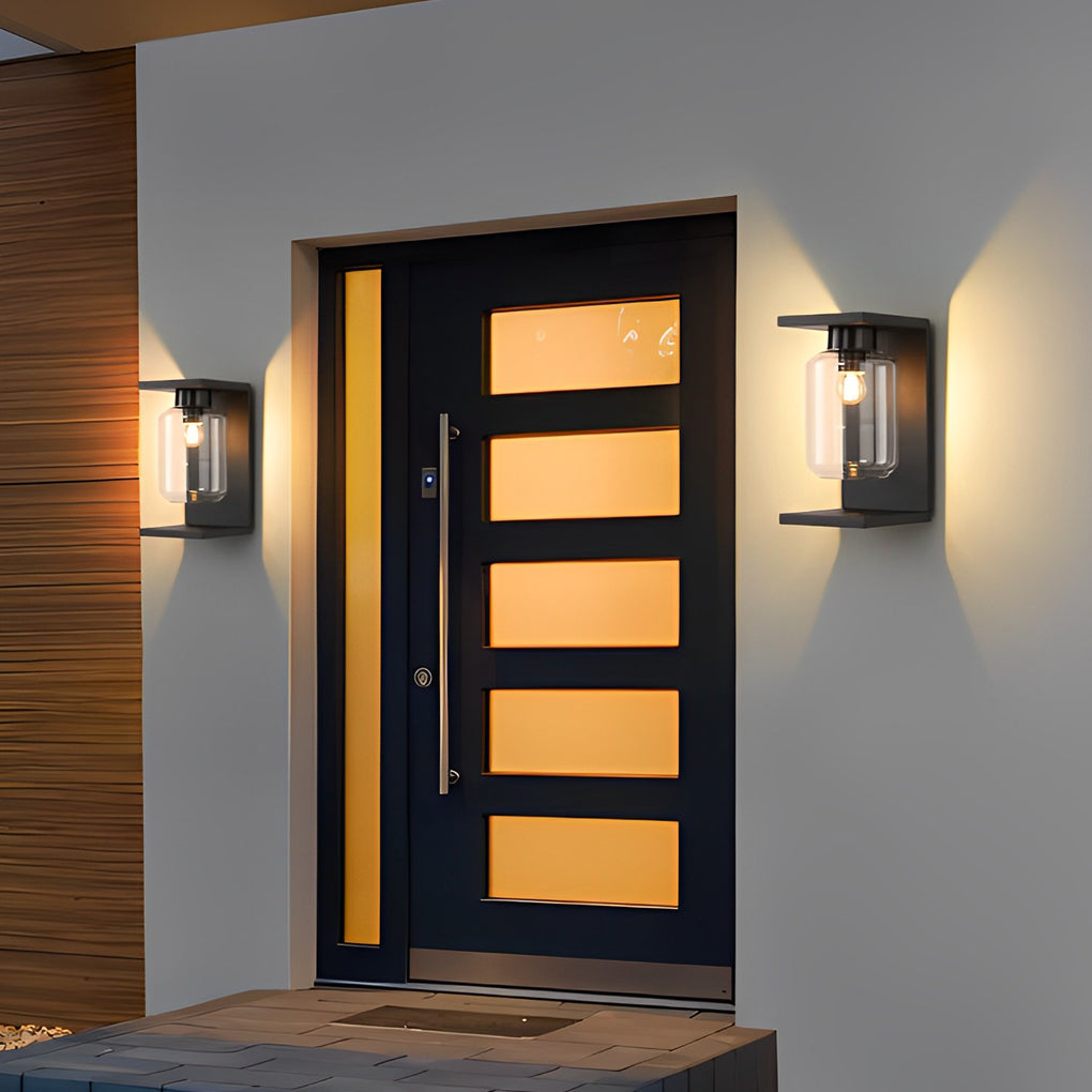 Serenay LED Modern Solar Glass Outdoor Wall Lights