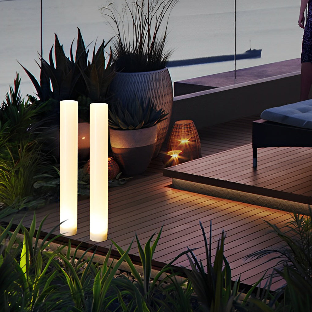 Hana Long Cylindrical Modern ABS Outdoor Lawn Post Lights