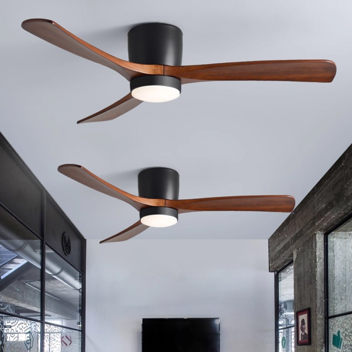 Nordic Wooden Ceiling Fan Light-Neutral Decor
