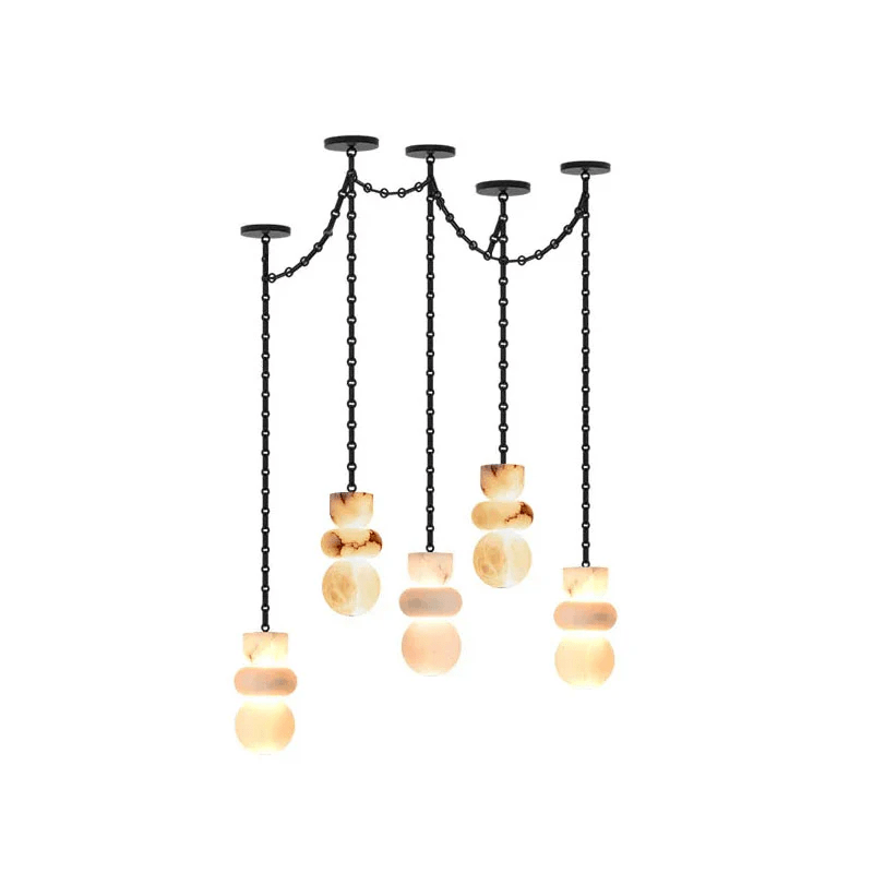 The sophisticated silhouette of the Orba Chain Chandelier.