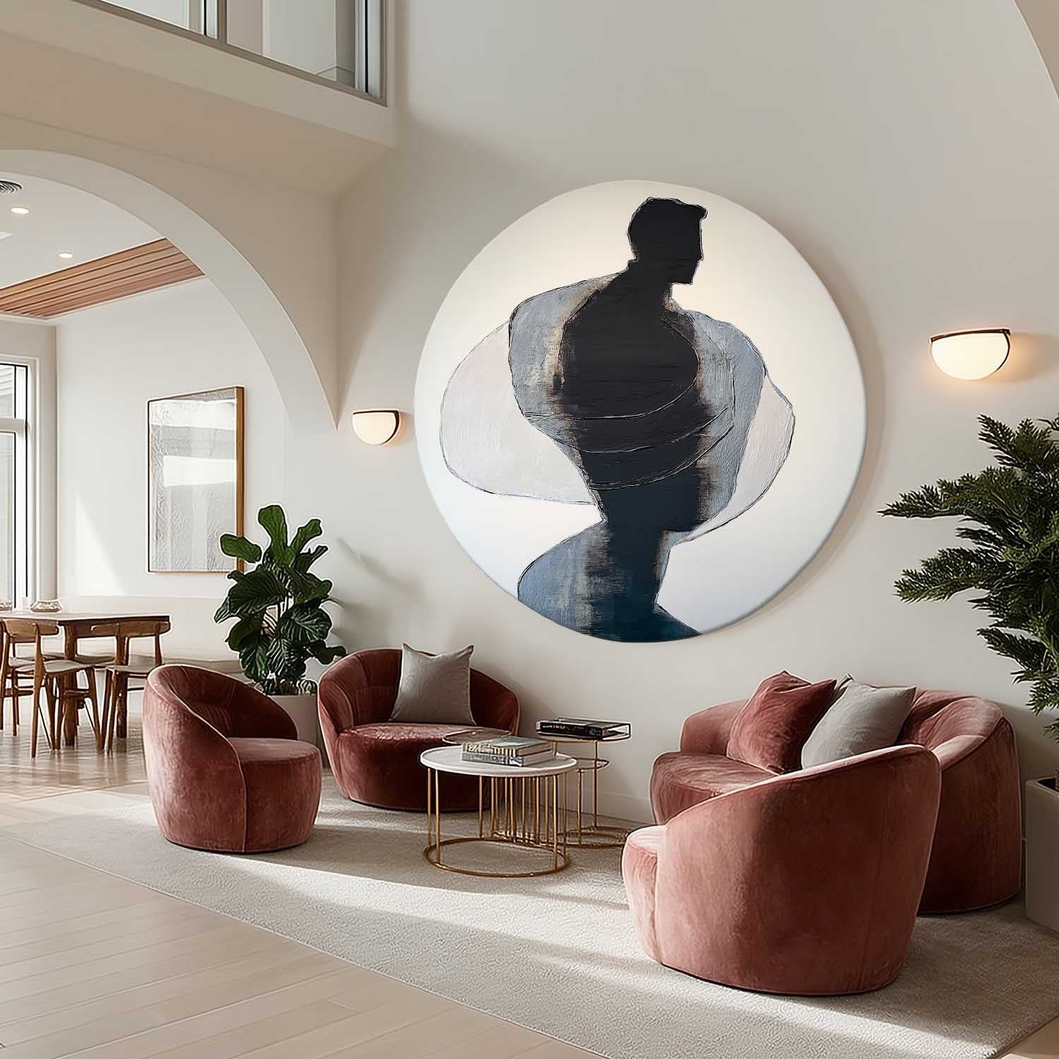 Wall Art Textured Male Figure Silhouette - Neutralighting