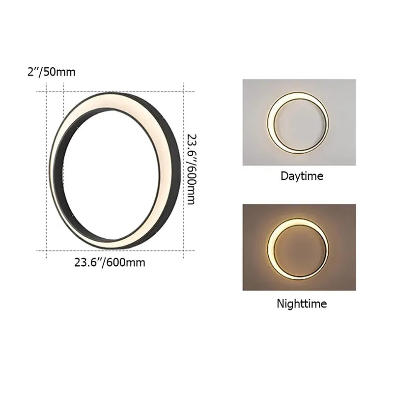 Ray Art Deco Ring Metal Lunar Glow Outdoor Wall Light - Neutral Decor