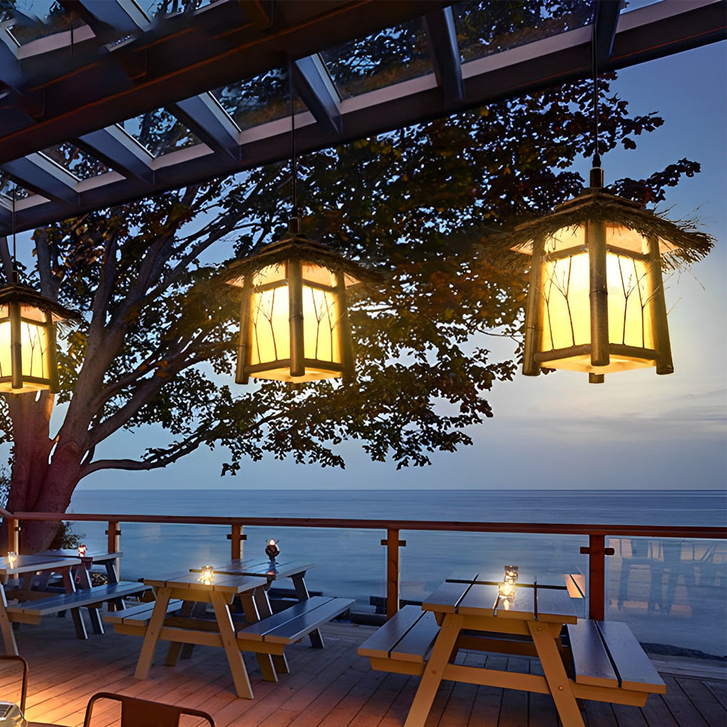 Wyne Branch Pattern Versatile Bamboo Outdoor Light