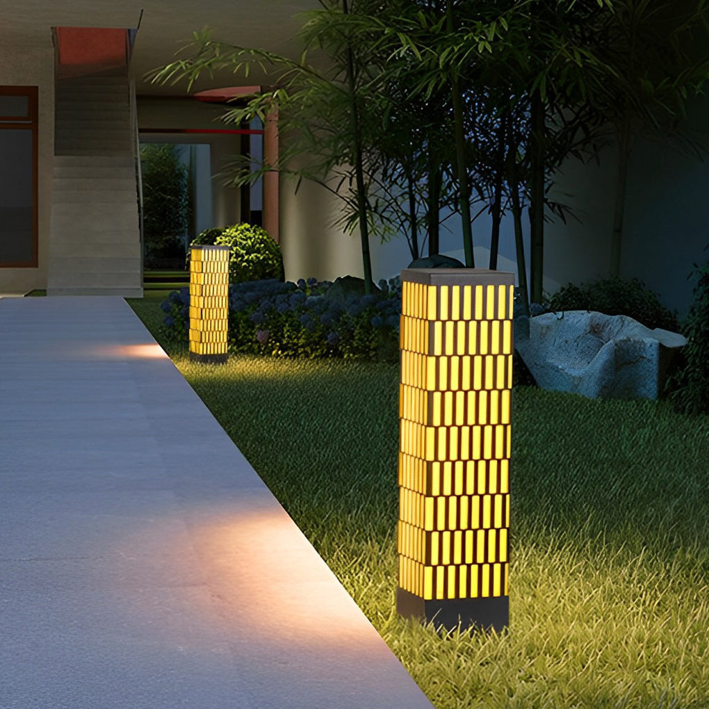 Evely Grid-Designed Modern Marble Outdoor Lawn Lamp