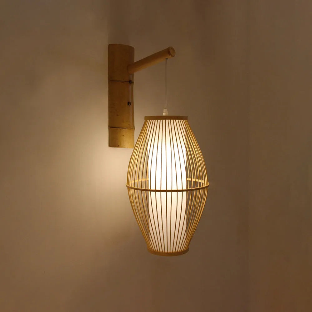 Ritta Wall Lamp Rustic, Muto Rattan Weaving LED, Hallway Wall Sconce - Neutral Decor