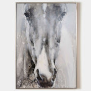 Grey White Abstract Horse Art ANH27 - Neutralighting