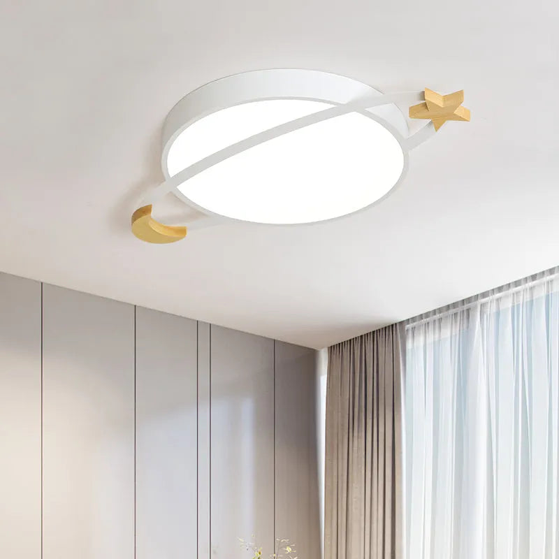 Arisha Modern Acrylic Round Flush Mount Ceiling Light, Grey/White/Green - Neutral Decor