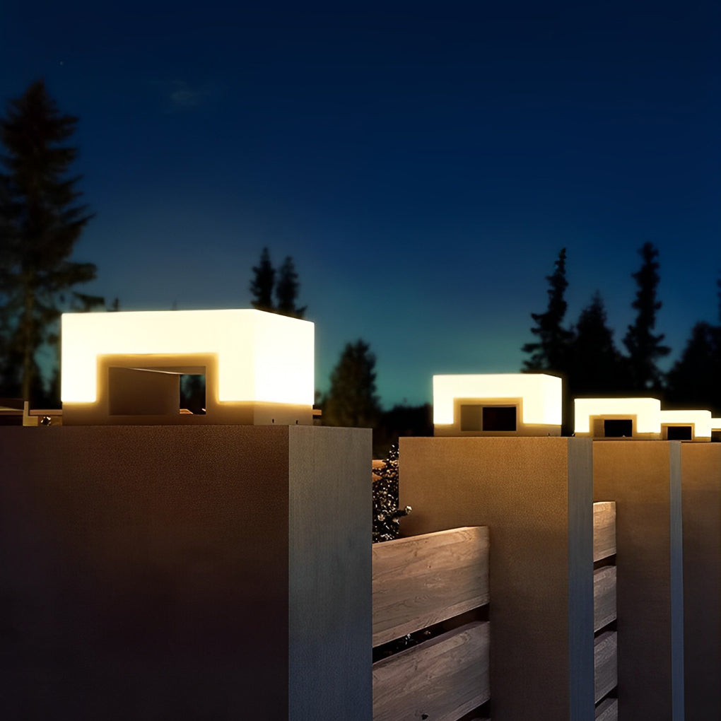 Jeanne Minimalist LED Modern Steel Outdoor Post Caps Lights