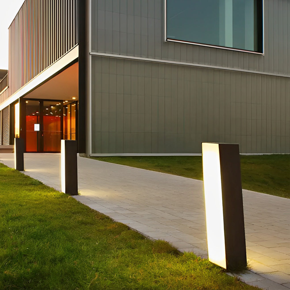 Orv Artistic Cuboid Inclined LED Steel Outdoor Lawn Lamp