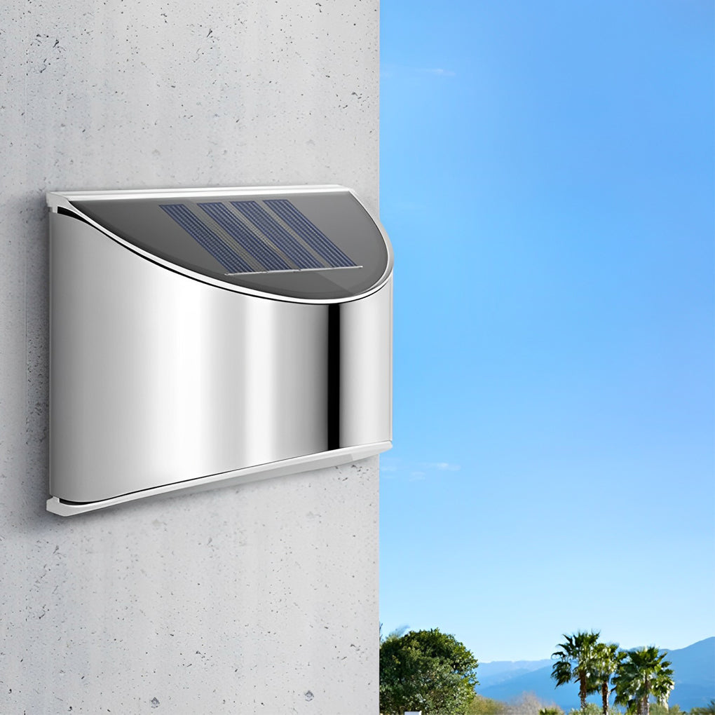 Lacy Minimalist Silver Modern Solar Stainless Steel Wall Lamp