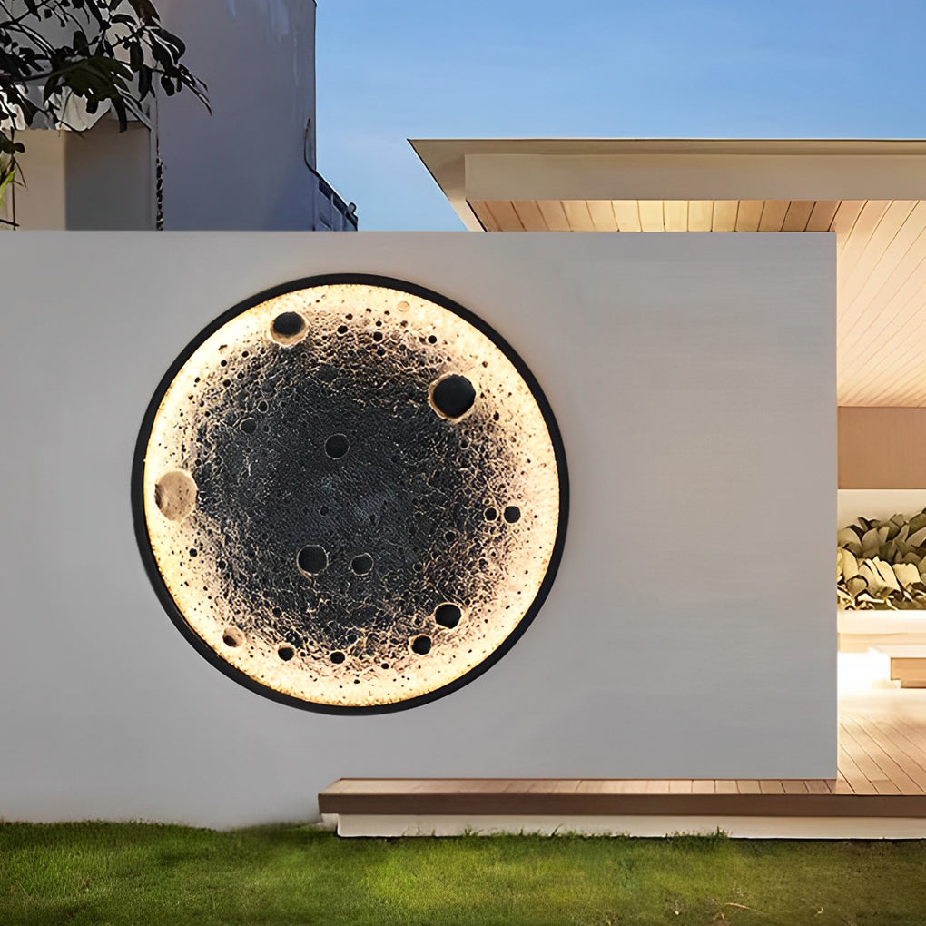 Rebellious Round Moon Modern Outdoor Wall Lights
