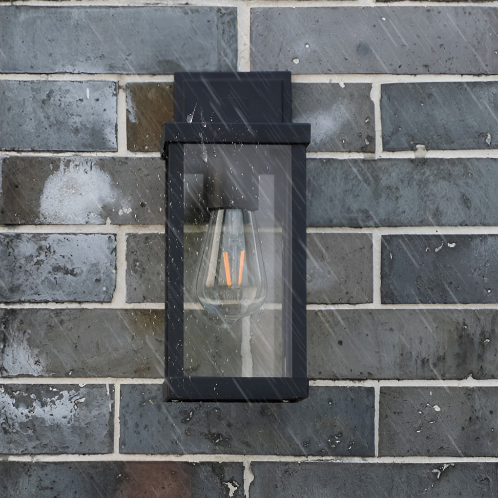Amer Rectangular Modern Glass Outdoor Wall Lamp
