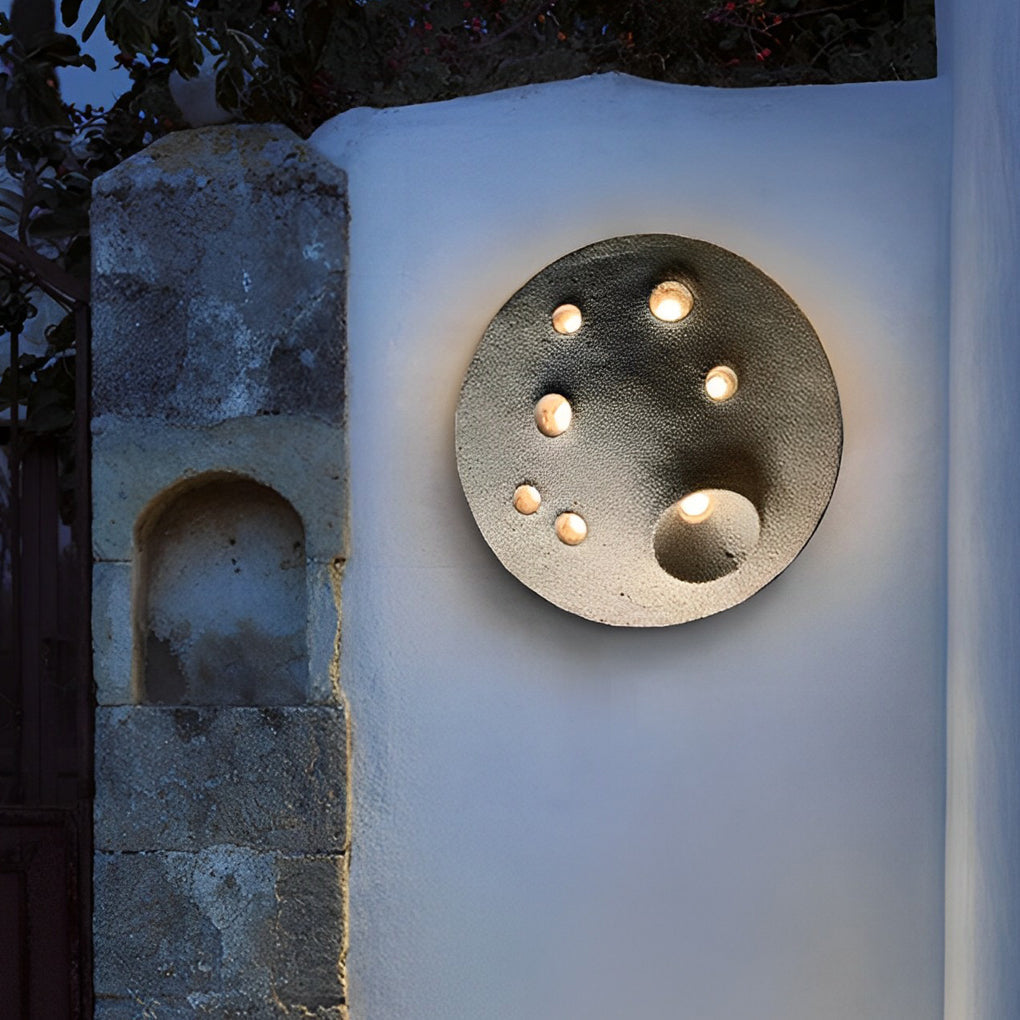 Muriel Creative Lunar Crater Stone Outdoor Wall Lamp