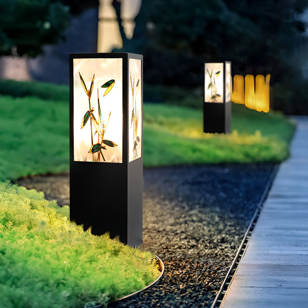 Arleen Vintage Artistic Floral Landscape Bollard Lights