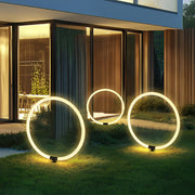 Rose Sleek Ring Modern Landscape Outdoor Lawn Light