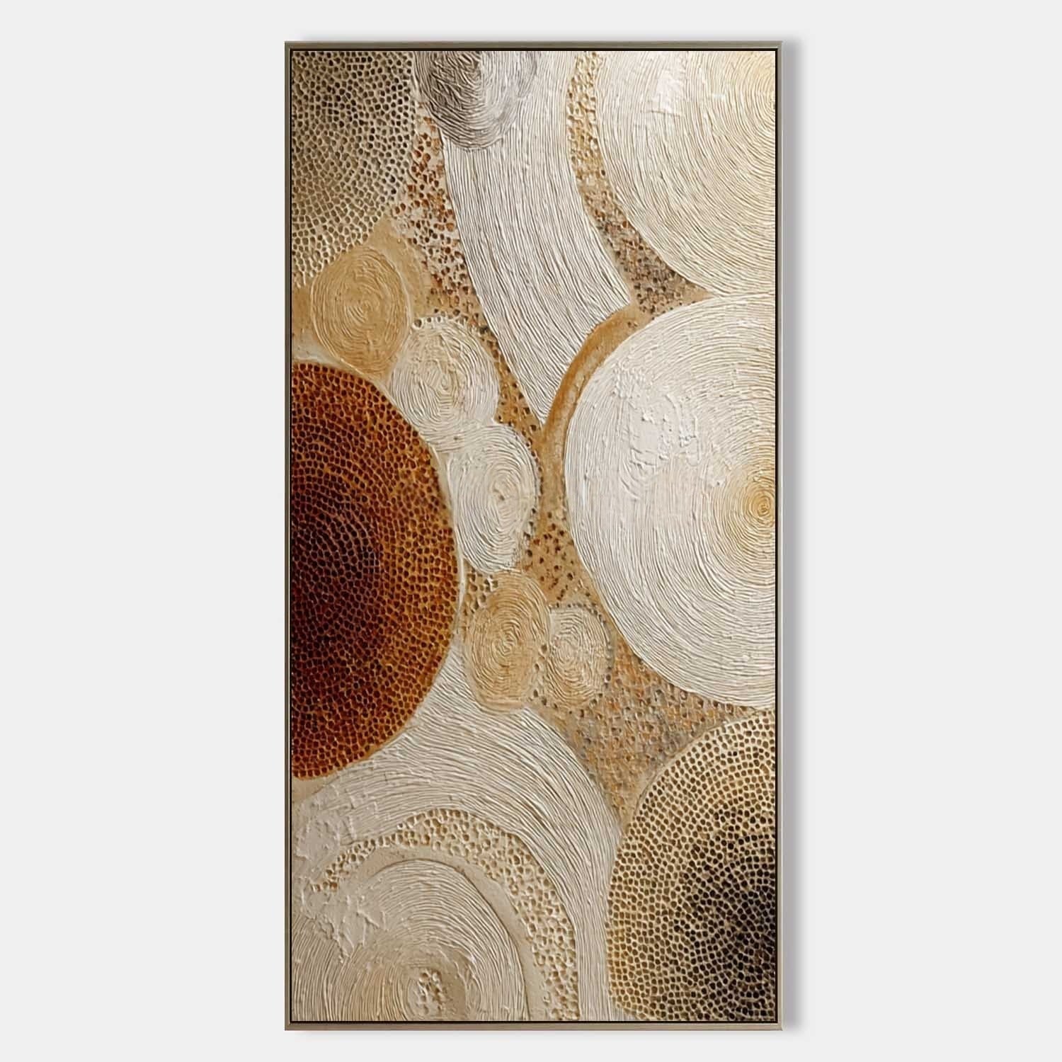 Wall Art Concentric Circle Texture Bohemian - Neutralighting