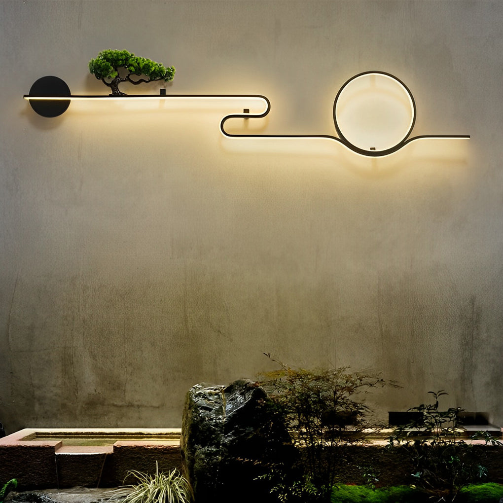 Gwendolyn Moon Tree Scenery LED Retro Outdoor Wall Lights