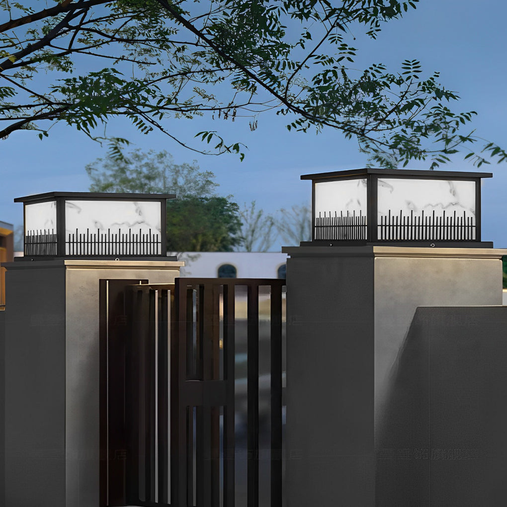 Patty Square Retro Solar Resin Outdoor Fence Post Lights