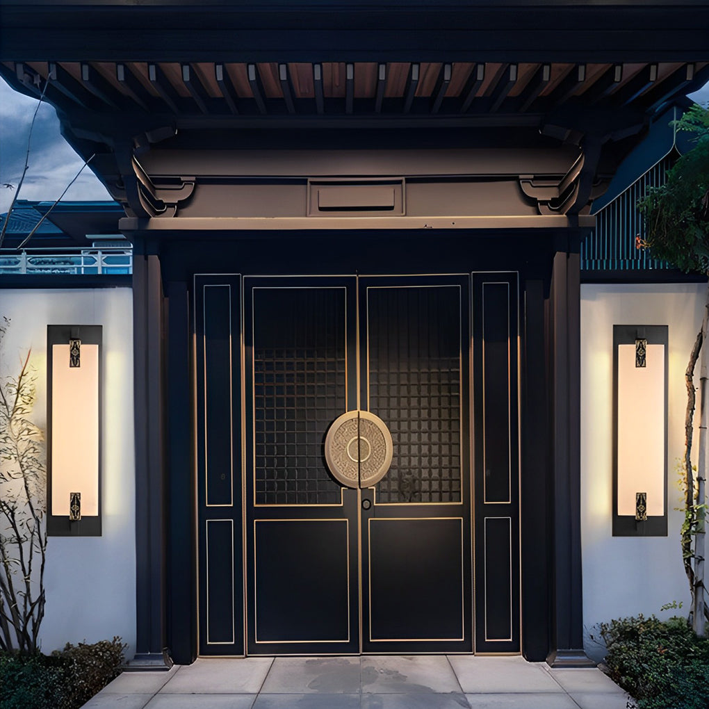Frank LED Classic Retro Copper Marble Outdoor Wall Lights