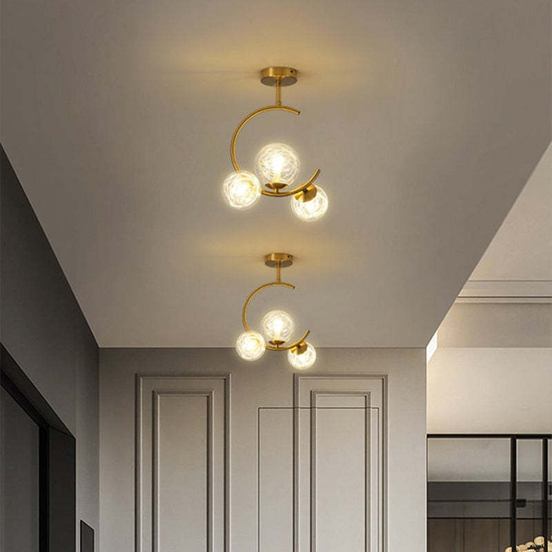 Valentina Modern Glass Globe Pendant Light, Metal & Glass, 3 Style - Neutral Decor