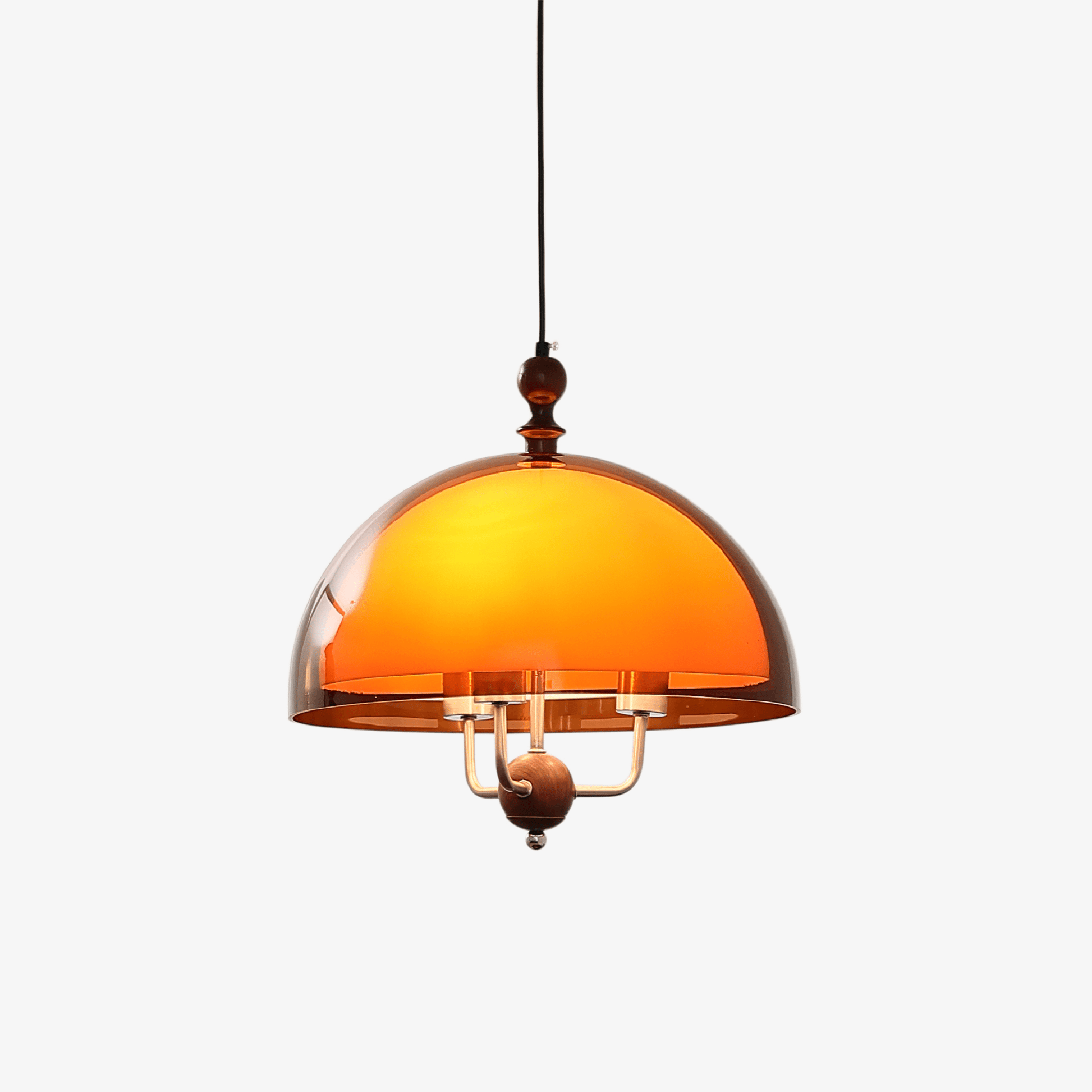 Amber Dome Shaped Pendant Light-Neutral Decor