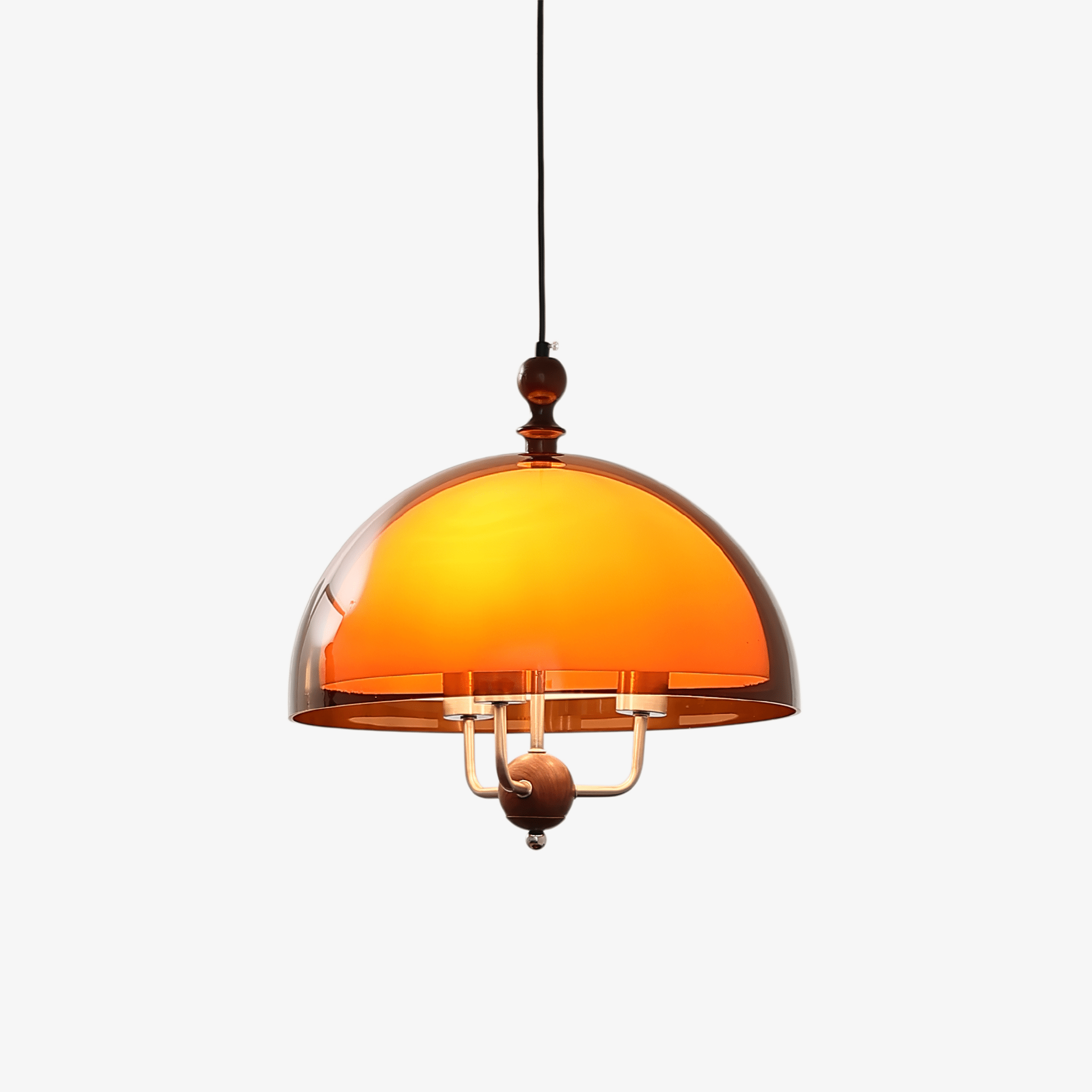 Amber Dome Shaped Pendant Light-Neutral Decor