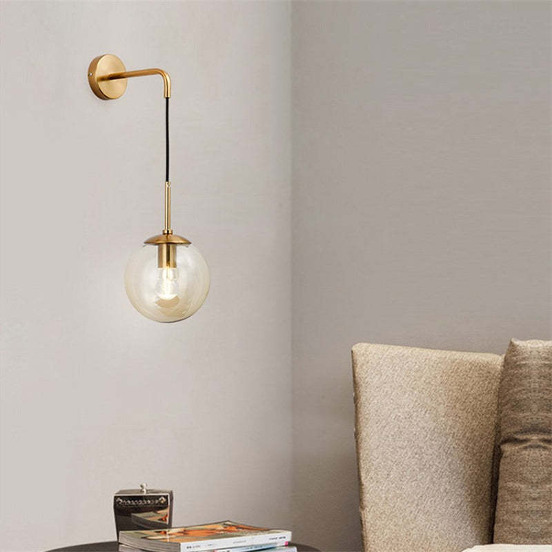 Valentina Glass Ball Nordic LED Wall Reading Lamp Single Head - Neutral Decor