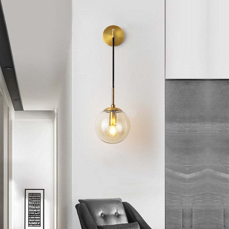 Valentina Glass Ball Nordic LED Wall Reading Lamp Single Head - Neutral Decor
