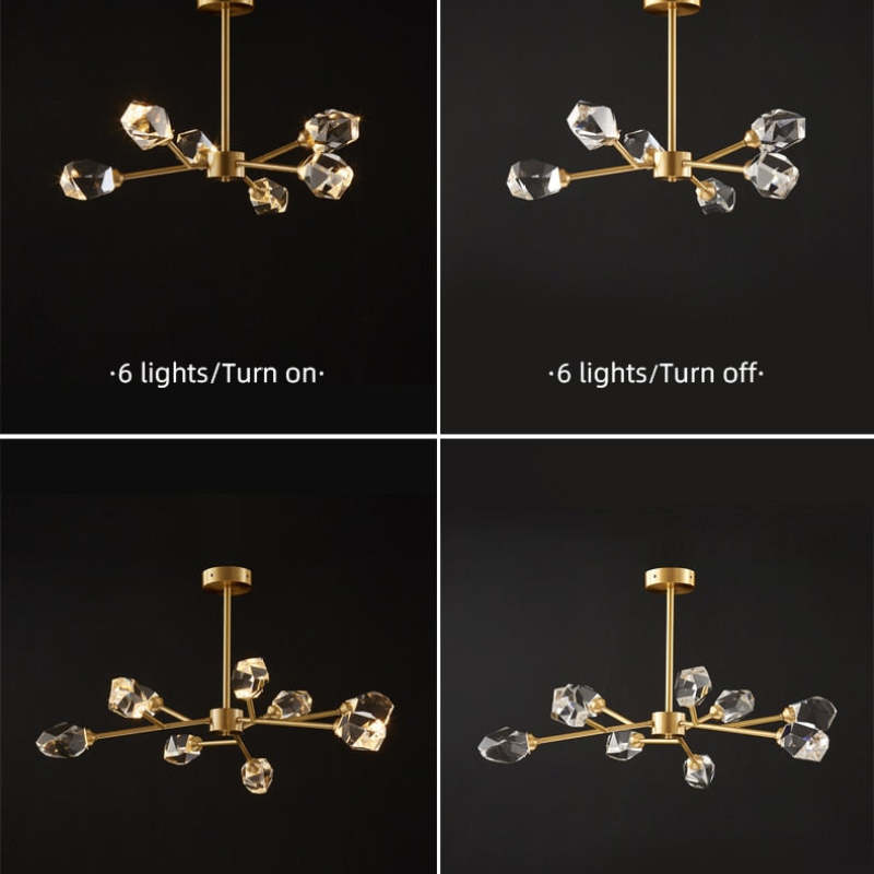 Kristy Luxurious Crystal Chandelier Living Room Golden - Neutral Decor