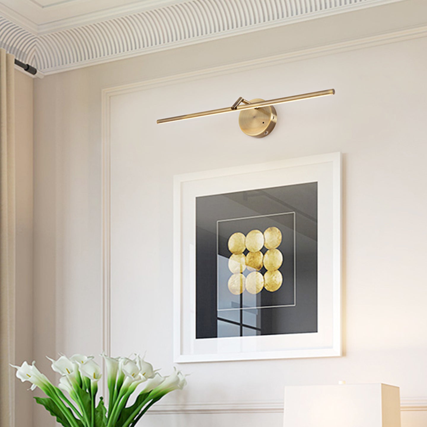 Suly Slim Gold Rechargeable Wall Light-Neutral Decor