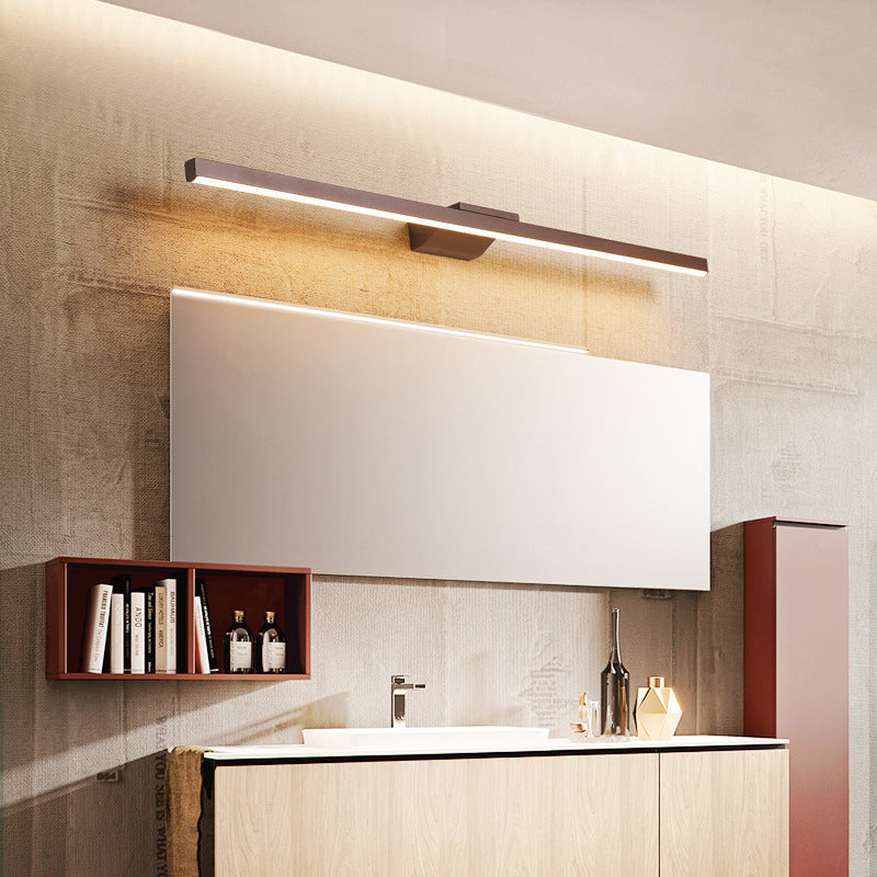 Arisha Modern Linear Metal Wall Lamp Mirror Front, Coffee - Neutral Decor