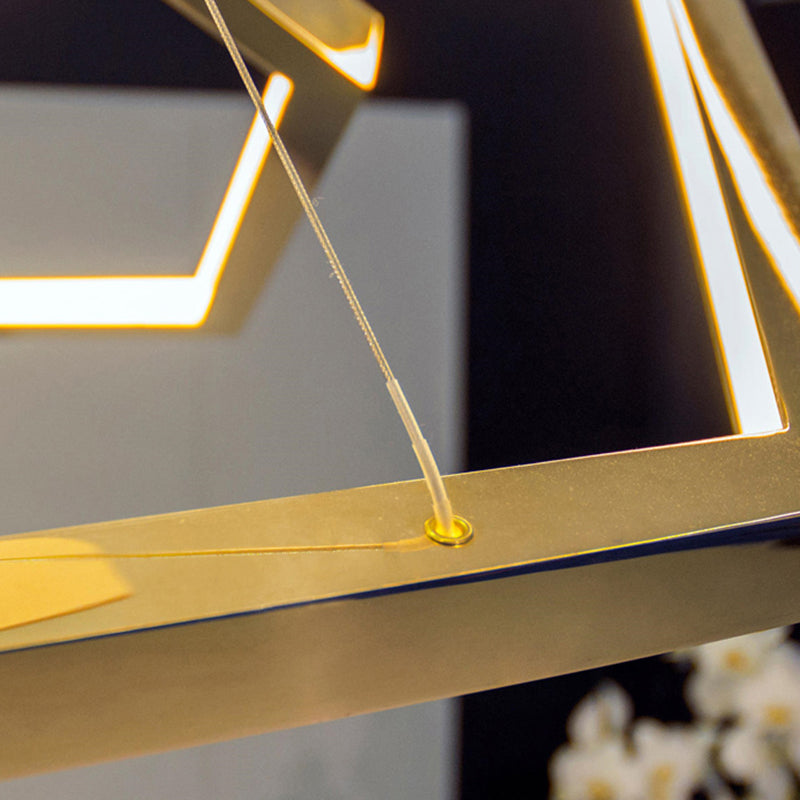 Arisha Minimalist Geomatic Metal Pendant Light, Gold, DIY - Neutral Decor