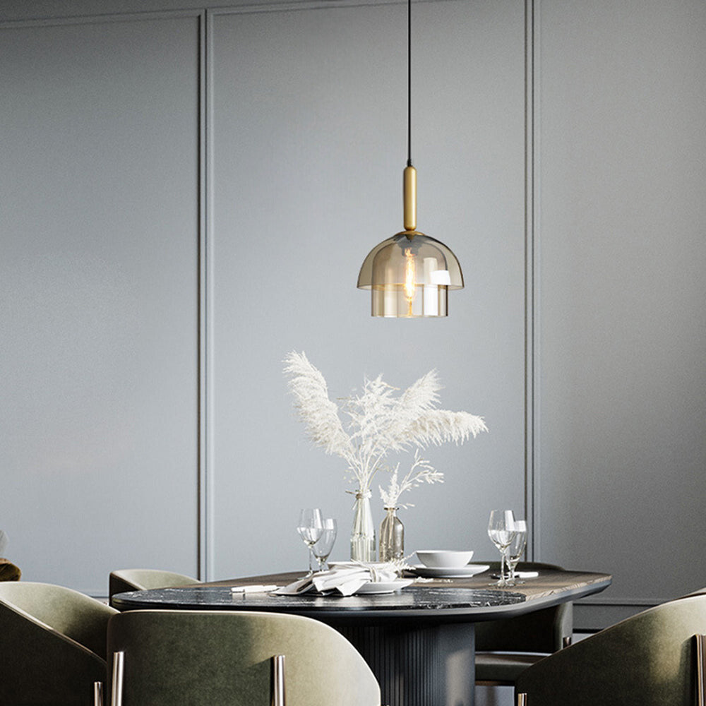Valentina Modern Metal Glass Pendant Light Living Room Bedroom - Neutral Decor