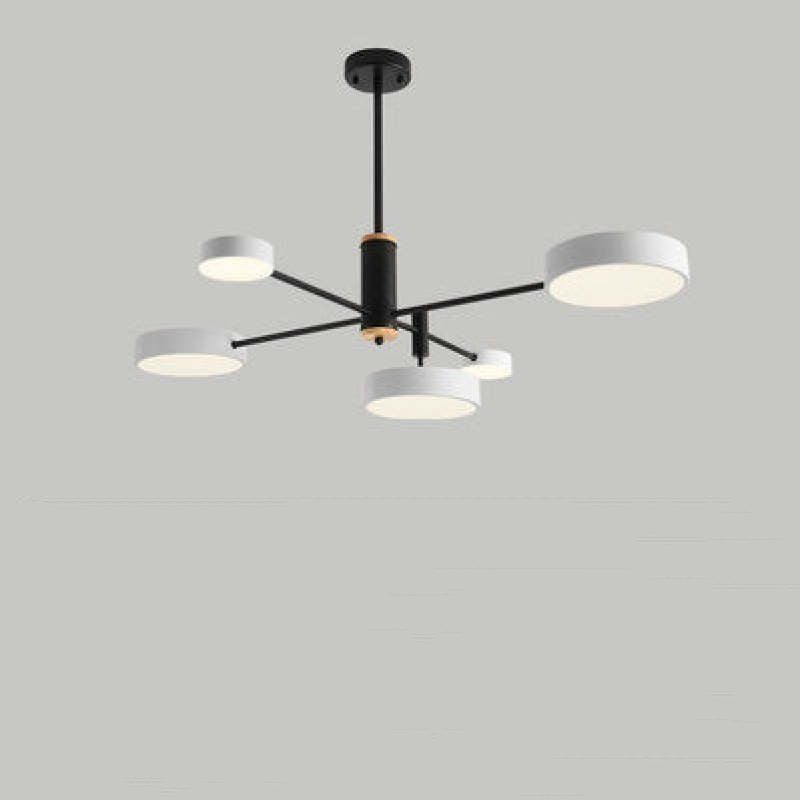 Arisha Pendant Light LED, Metal & Wood, Grey/White/Gold - Neutral Decor