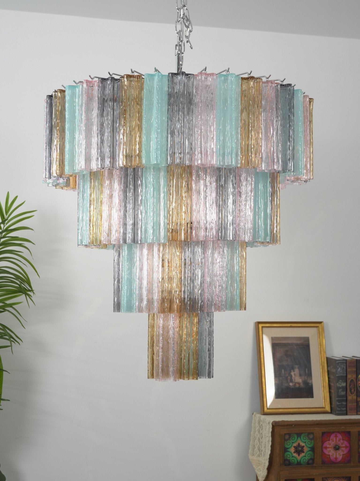 Kobi Eclat Elegant Colorful Glass Prism Chandelier-Neutral Decor