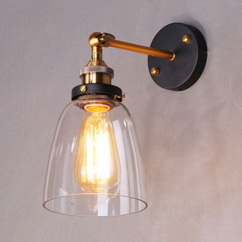 Arisha Retro Vintage Wall Mounted Lamp, Metal & Glass - Neutral Decor