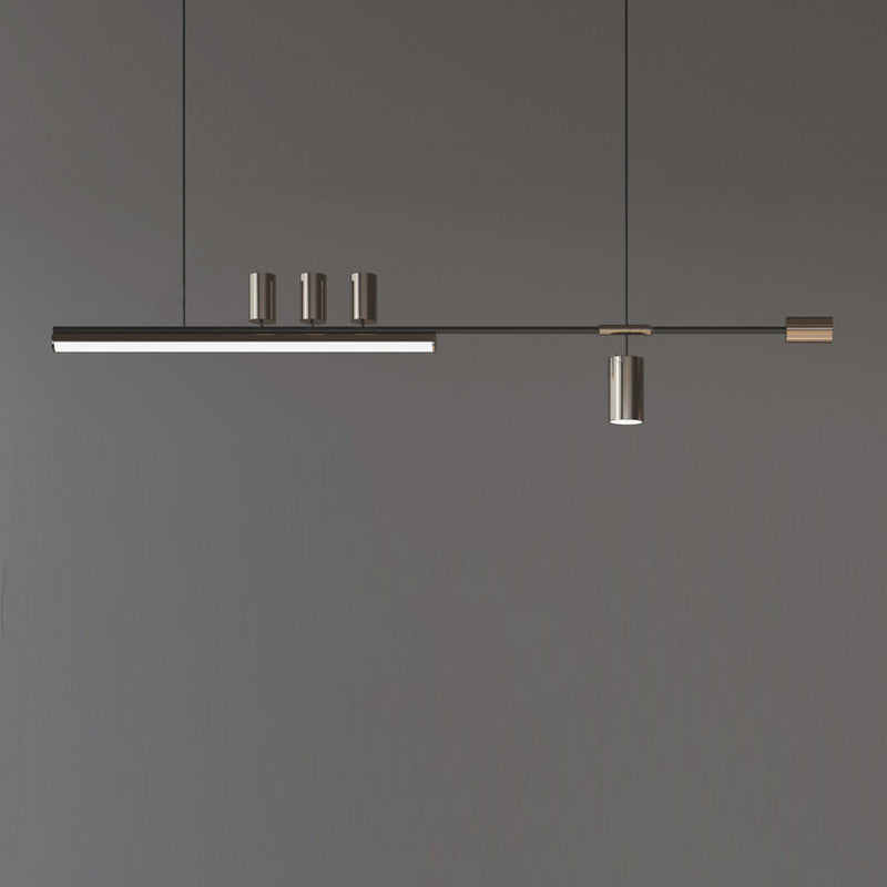 Arisha Modern Minimalist Liner Pendant Light, Gold/Black 5 Head - Neutral Decor