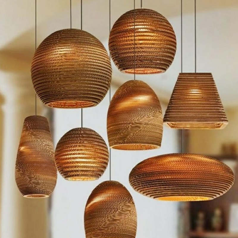 Muto Pastoral Silkworm Rustic Paper Pendant Light - Neutral Decor