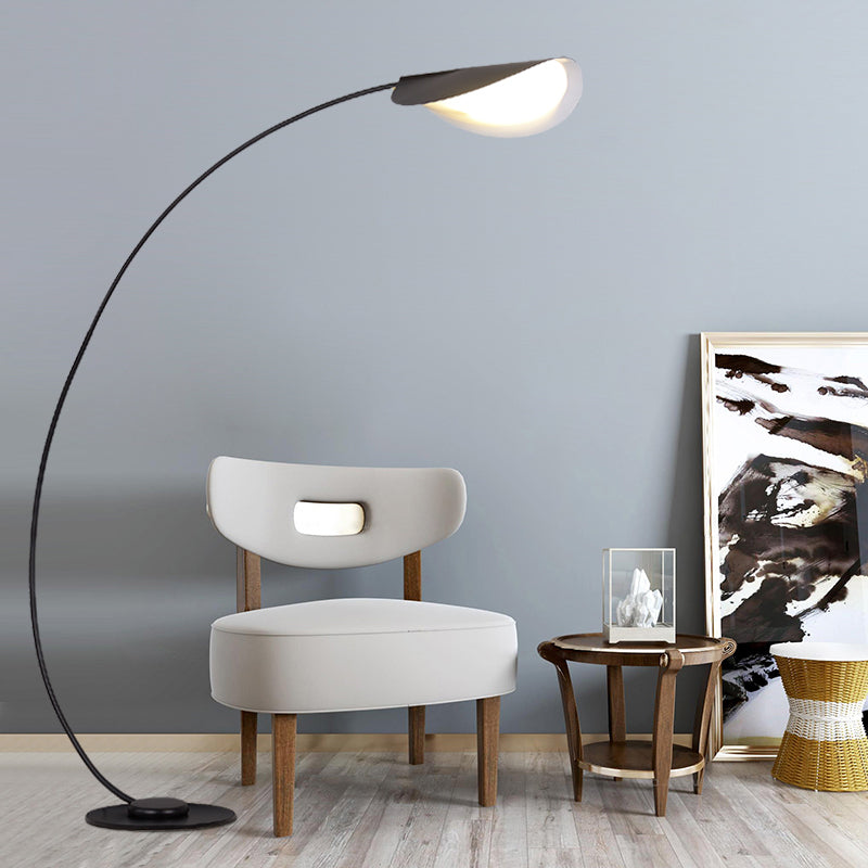 Edge Modern Arch Metal Floor Lamp, Black - Neutral Decor