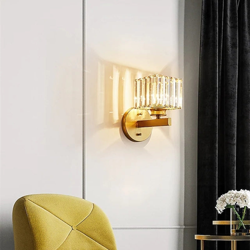 Arisha Modern LED Crystal Wall Lamp Square, Round - Neutral Decor