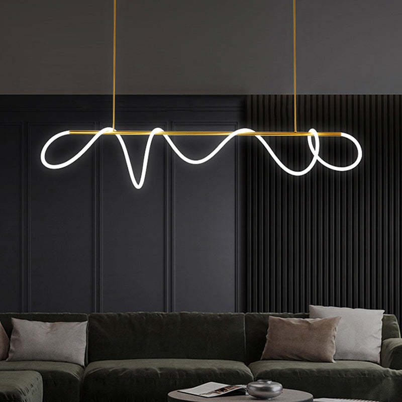 Arisha Curved & Linear Semi Flush Mount Ceiling Light, Gold - Neutral Decor