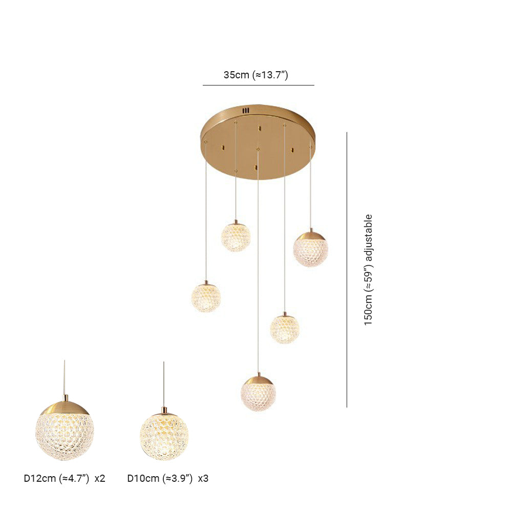 Arisha Multi Staircase Modern Art Deco Pendant Light, Gold - Neutral Decor