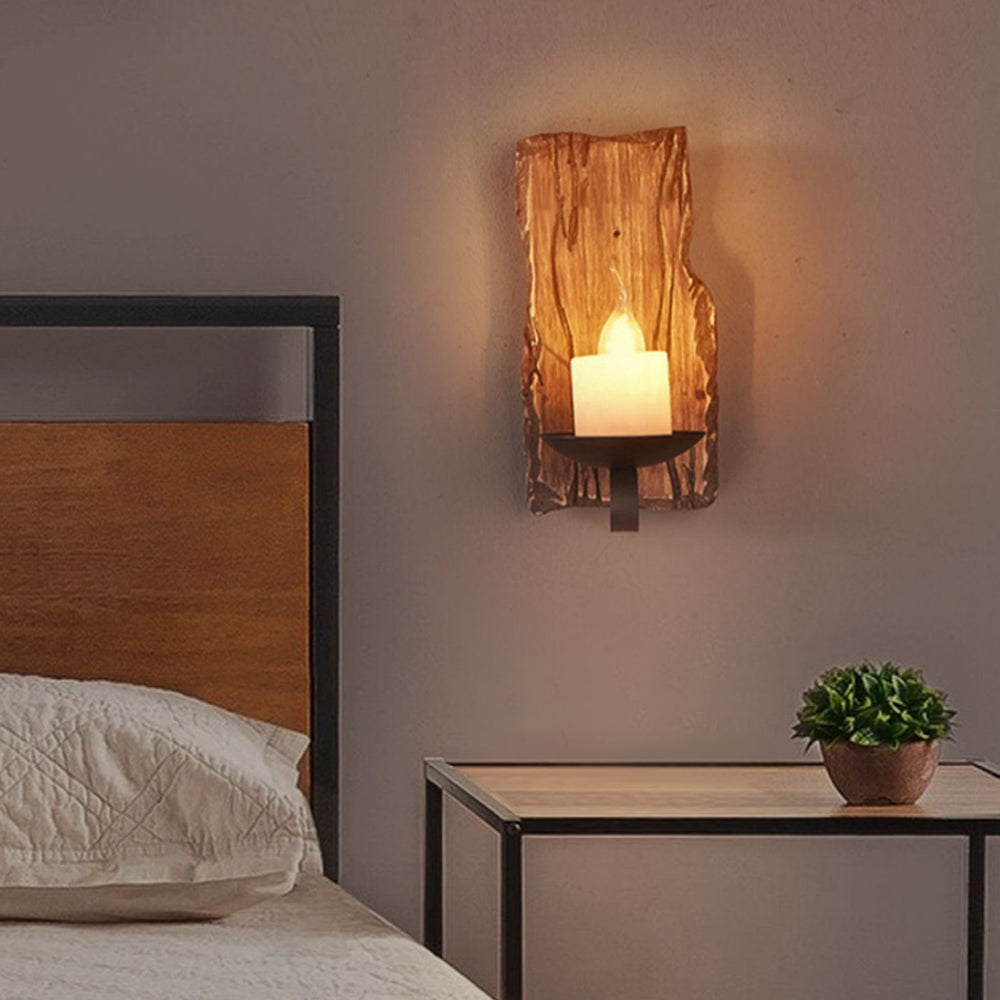 Epoch Wall Lamp Rectangular Vintage, Wood/Metal, Bedroom - Neutral Decor