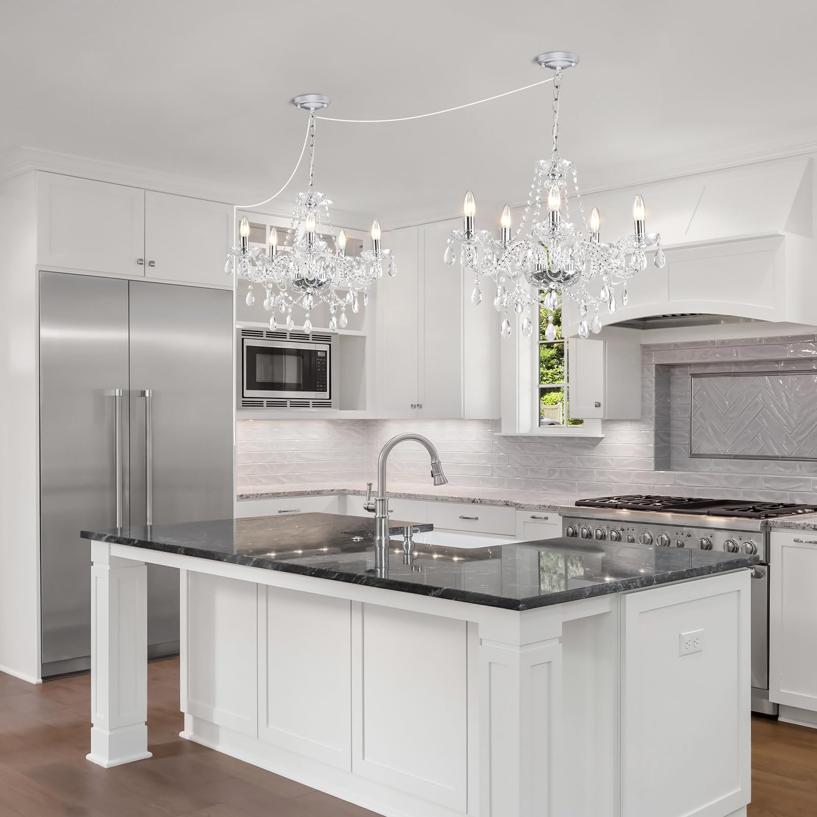 Silva Chandelier French Crystal Living Room Dining Room - Neutral Decor