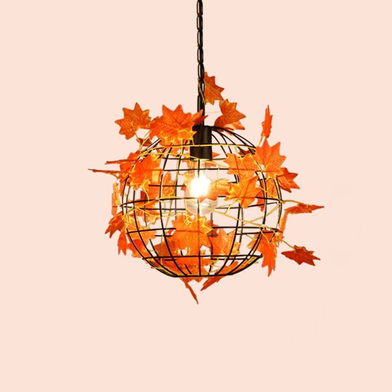 Ritta Rustic Plant Art Deco Globe Vine Pendant Light - Neutral Decor